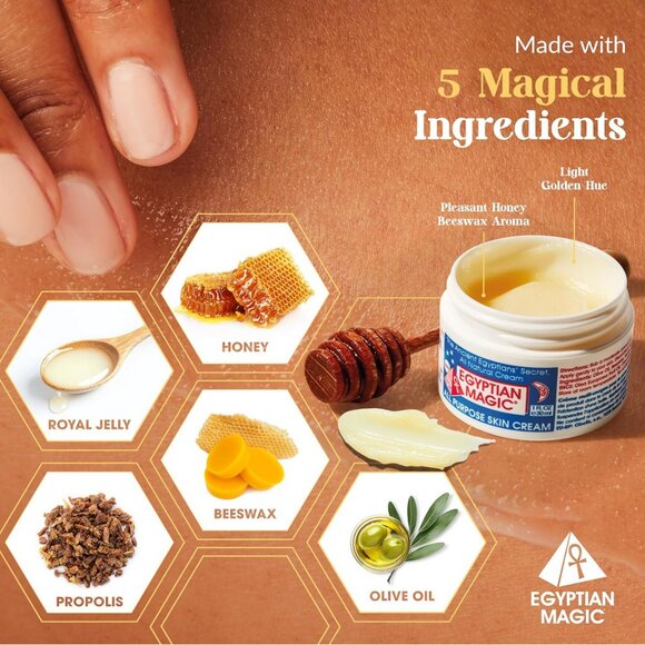 Egyptian Magic - All Purpose Face, Body, & Dry Skin Moisturizing Cream, 4oz Jar - Picture 5 of 17